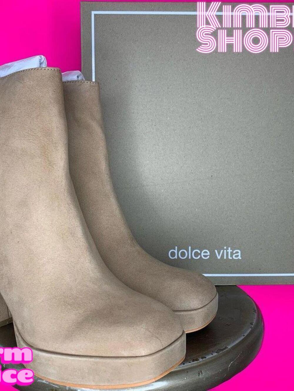 Dolce Vita Ulyses Mushroom Beige Suede Platform Ankle Boots US 9.5 UK 7 EU 40.5